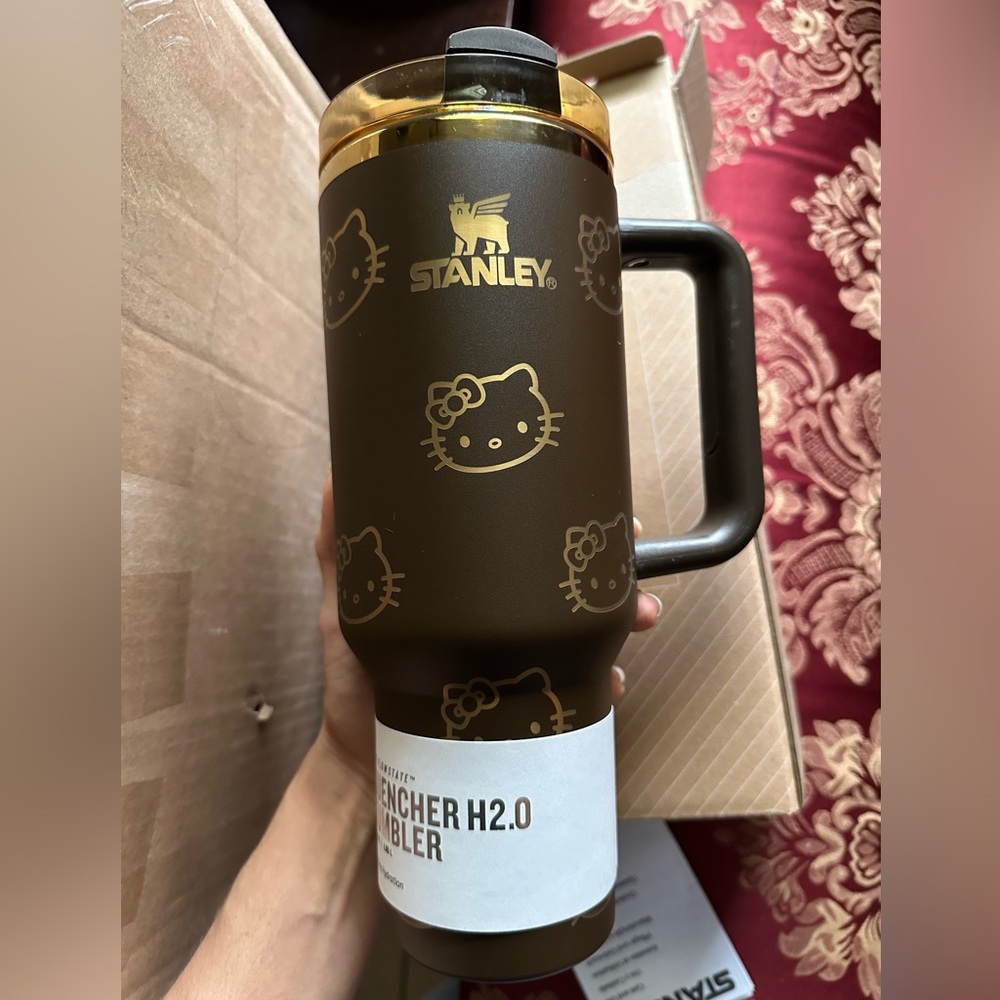 Stanley Brown Tumbler with Hello Kitty Design
